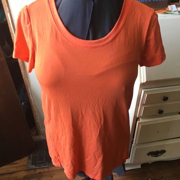H by Halston S tangerine knit T-shirt - Picture 1 of 3